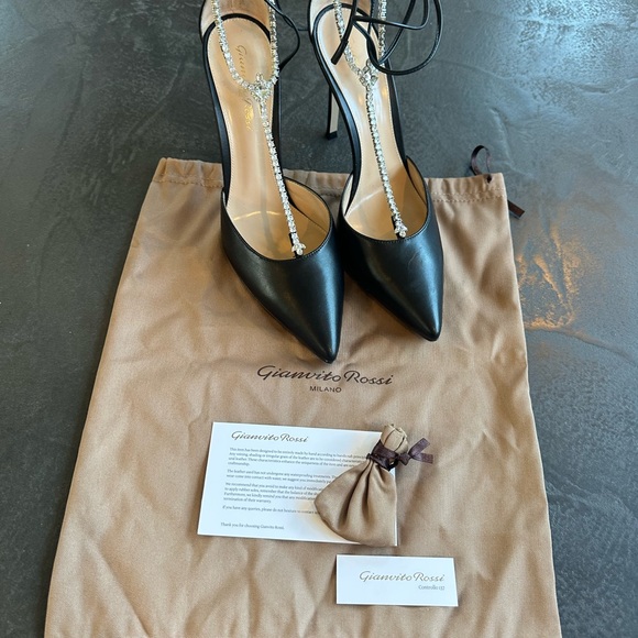Gianvito Rossi Black Brilliant Heels - Picture 1 of 8